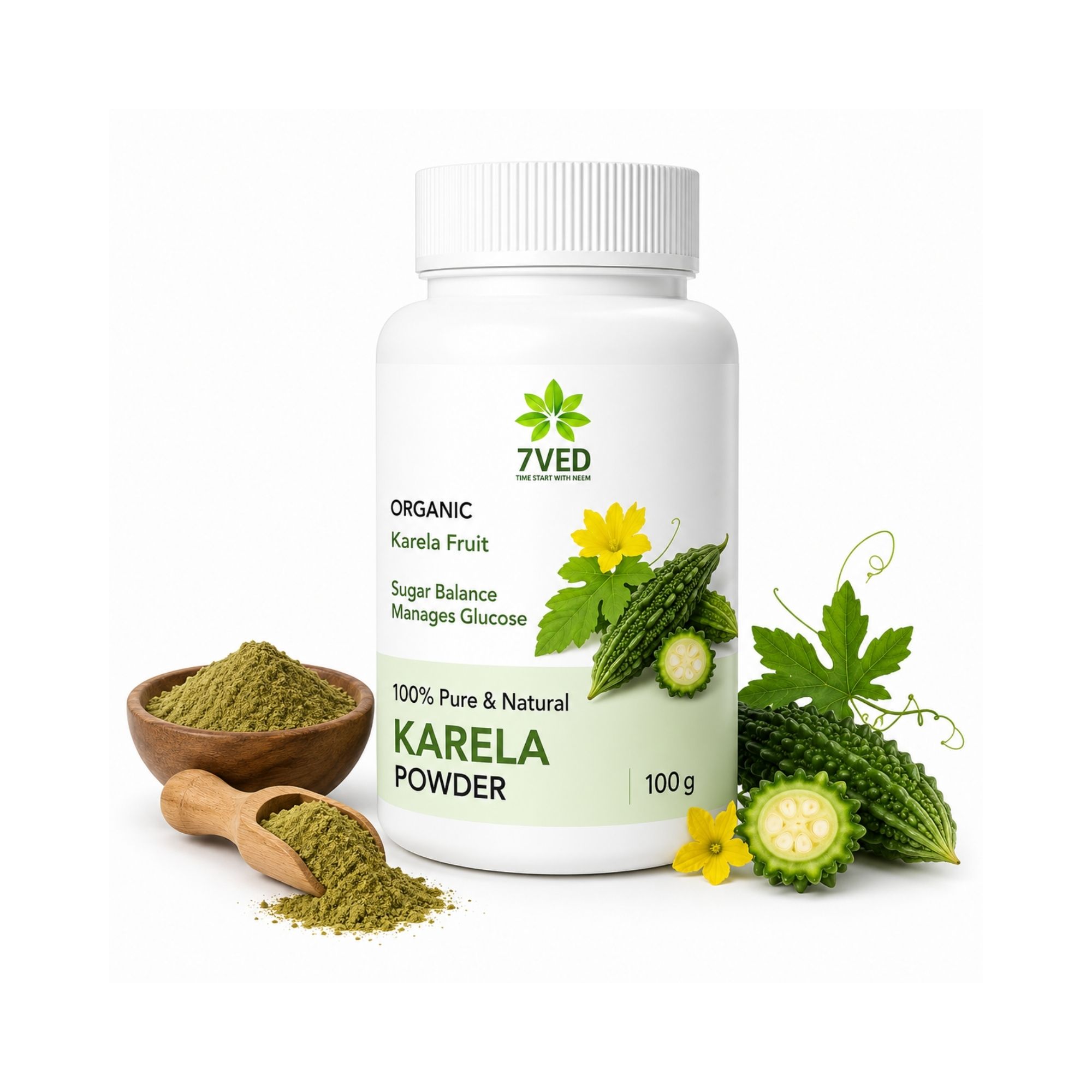 7ved Amazon Main images (16) 7VED Karela Powder – Natural Bitter Gourd Powder - Image 1